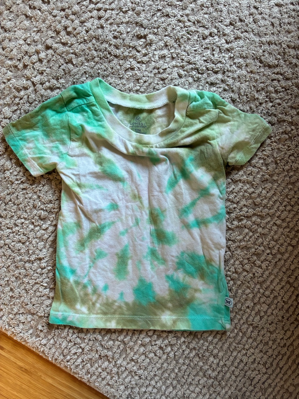 The Honest Company Green Tie-Dye Short Sleeve Tee